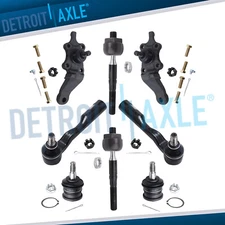 Front Upper Lower Ball Joints Inner Outer Tie Rods Kit for Toyota Tundra Sequoia