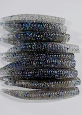 3' NED RIG WORM (SMOKE HOLO HEAVY GARLIC 15 PAC  Drop Shot