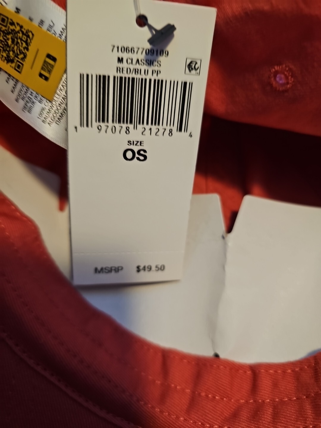 Polo Ralph Lauren cappello a sfera chino cotone taglia unica rosso con pony blu taglia unica