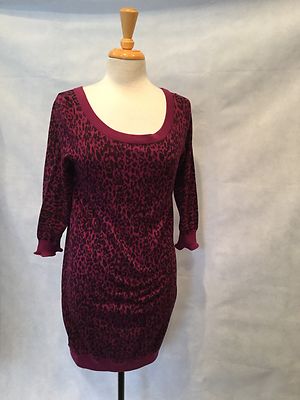 JUICY COUTURE ANIMAL PRINT L/S KNIT DRESS-PURPLE CHEETAH-SIZE SMALL