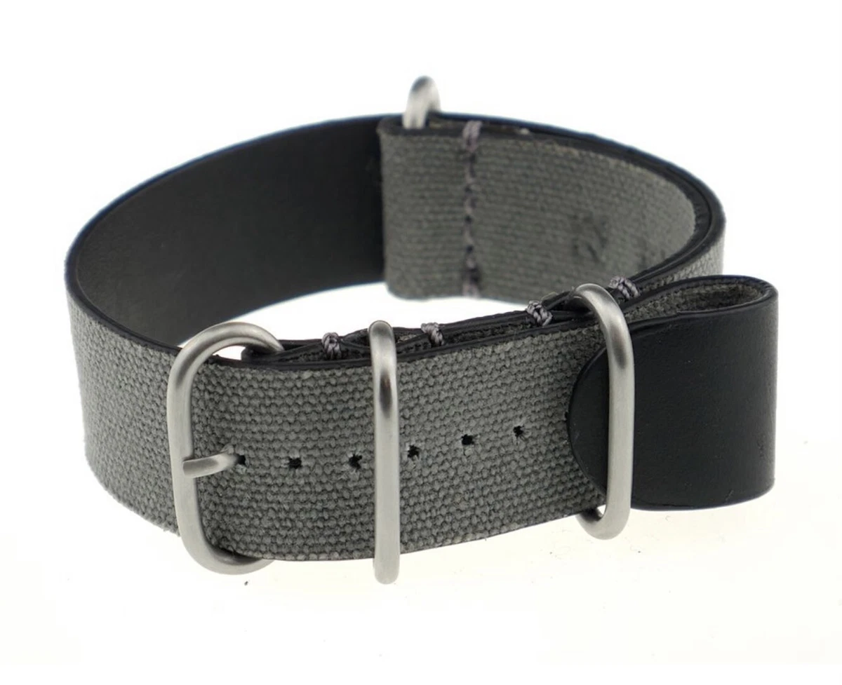 RIOS1931 WARSAW Canvas leather ZULU strap STONE GREY eBay