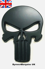 Skull Car Badge Punisher Black Metal 3D sticker Logo Emblem Decals UK
