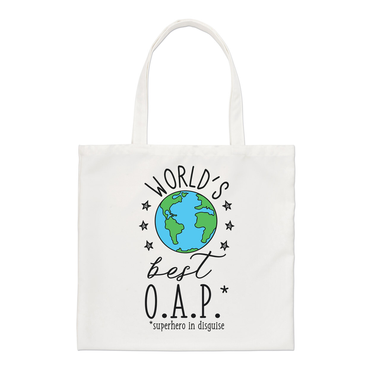 World's Best OAP Regular Tote Bag Funny Joke Favourite Grandma Grandad Shopper