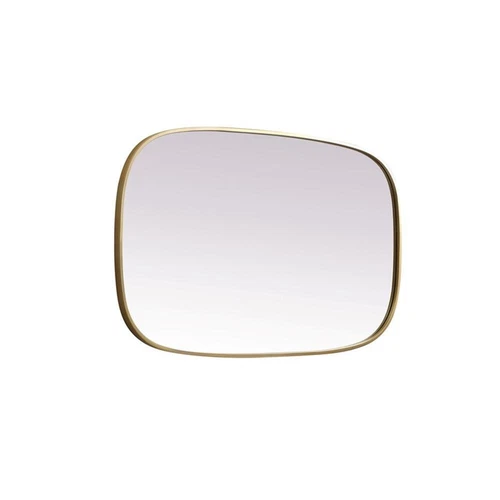 Elegant Decor Brynn 24x40" Oval Modern MDF Wood/Iron Mirror in Brass - Picture 4 of 11