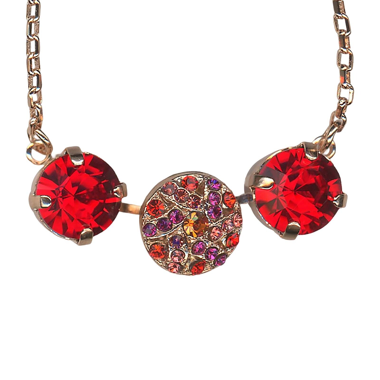Mariana Necklace Pendant Sophisticated Siam, Fuchsia, Tangerine, & Padparadsc...