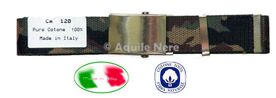 Cintura militare mimetica Woodland fibbia alta SBB made in Italy 100%  cotone | eBay