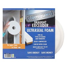 Image of 15m White Ultraseal Foam Draught Excluder Weather Insulation Door Window Tape