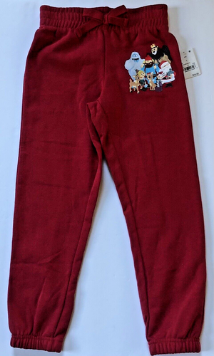 Rudolph the Red-Nosed Reindeer Christmas Pants KIDS SMALL S (6) Red Jogger NWT - Picture 2 of 9