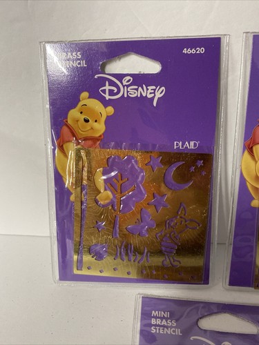 Plaid DISNEY Pooh Brass Stencil Lot of 3 Papercrafting NIP - Picture 2 of 5