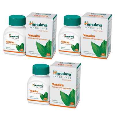 3 x Himalaya Vasaka Tablets   Herbal Support for Cough & Respiratory Health