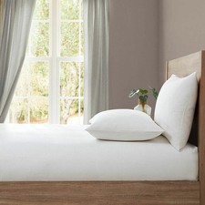 Lazy Linen 100% Washed White Linen Fitted Sheet - Double Size 135 x 190 x 36 cm