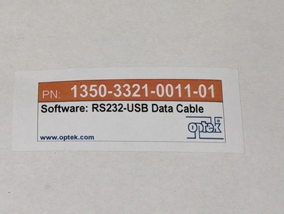 Optek Software RS232-USB Data Cable DT9011 to Computer 1350-3321-0011-01 NEW