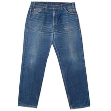 VINTAGE LEVIS 505 ORANGE TAB INDIGO JEANS 1980S SIZE L38 W32 MADE IN USA