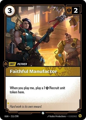 3x Faithful Manufactor - 211/298 - Common NM-Mint Riftbound TCG: Origins Riftbou
