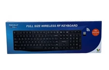 Macally 2.4G Wireless Keyboard - Ergonomic Full Size Computer Keyboard Wireless