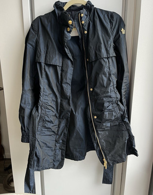 Rare Moncler Belted Mid-Length Jacket Stand-Up Collar Zip/Button Size 0