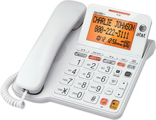 CL4940 Corded Standard Phone with Answering System and Backlit Display, White