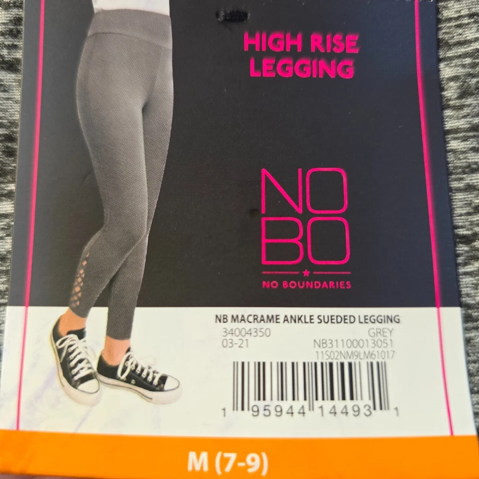 Mujer NOBO Gamuza Tobillo Alto Leggings S M L XL Negro Gris Rosa Nuevo con Etiquetas Foto 4 de 4