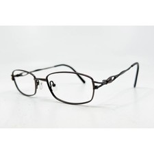 Seiko T3037 Titanium Eyeglasses Oval Rectangular Dark Brown Metallic Frame 53-18