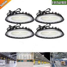 4 Pack 500W UFO Led High Bay Light Industrial Commercial Warehouse Shop Lights