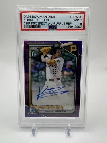Bowman Draft Chrome Konnor Griffin Autograph Purple /250 PSA 9 Pirates