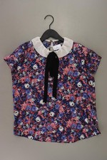 Zara Chiffonbluse Bluse für Damen Gr. 38, M mit Blumenmuster Kurzarm mehrfarbig