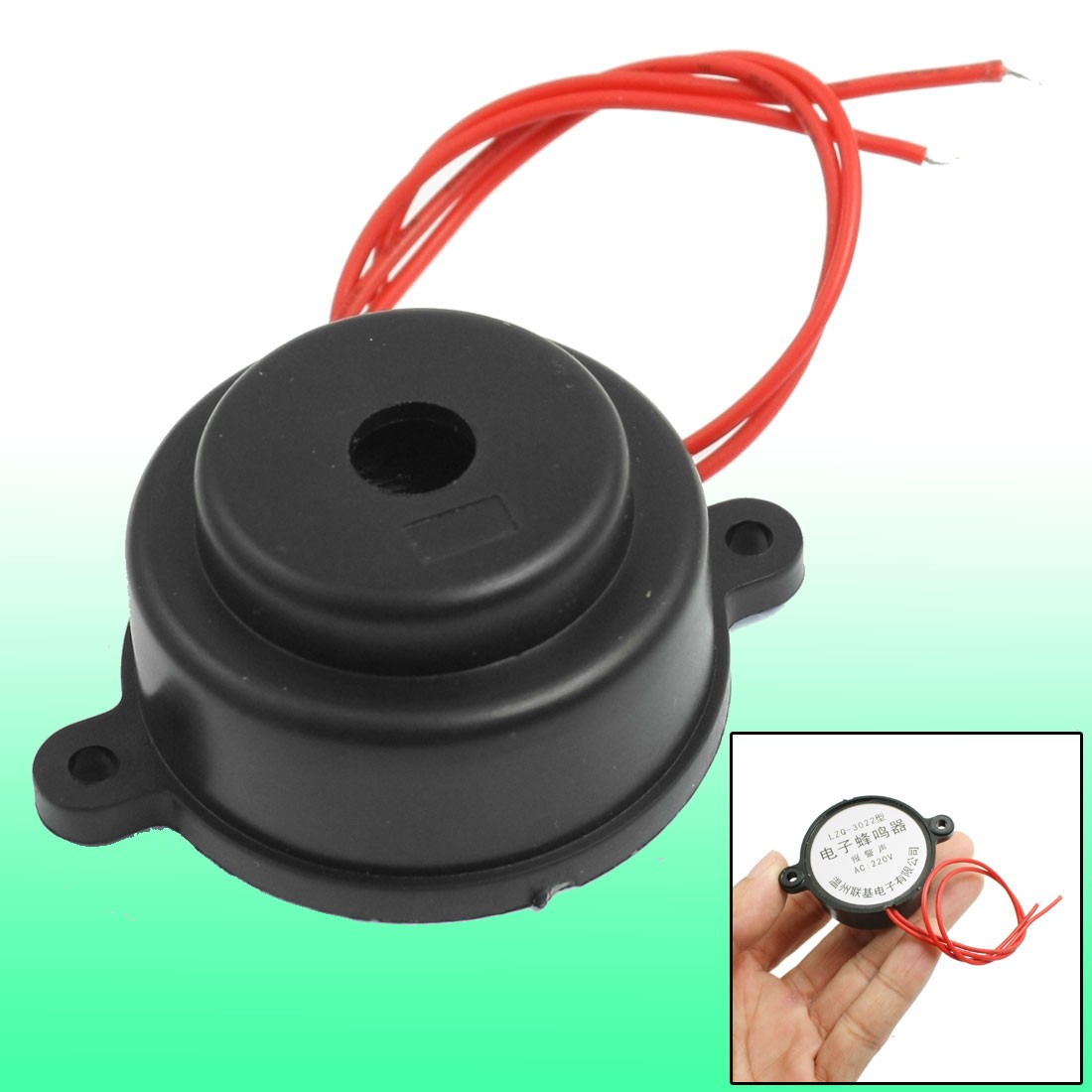 Schwarzes Gehäuse AC 220V 2 Draht Industrial Electronic Buzzer Alarm Summer 80dB