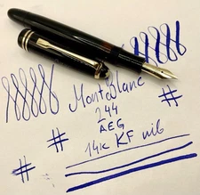 Rare 1950's MINT MONTBLANC 244 Celluloid Fountain Pen- AEG- 14k KF Nib-Restored