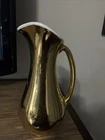 Vintage Haeger Pottery Pitcher 22K Gold Plated Vase USA