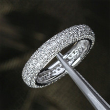 2.00ct round cut moissanite diamond eternity ...