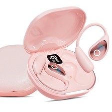 Open Ear Earbuds Bluetooth 5.4 Digital Display 50H IPX4 Waterproof Pink