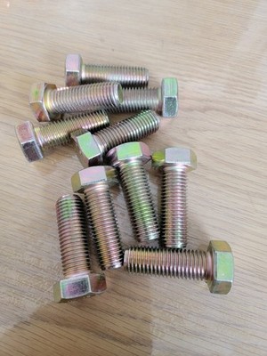 M16-2.0 x 45mm Long, Yellow Zinc, Grade 10.9, Hex Head Bolt. 10pk. 21E