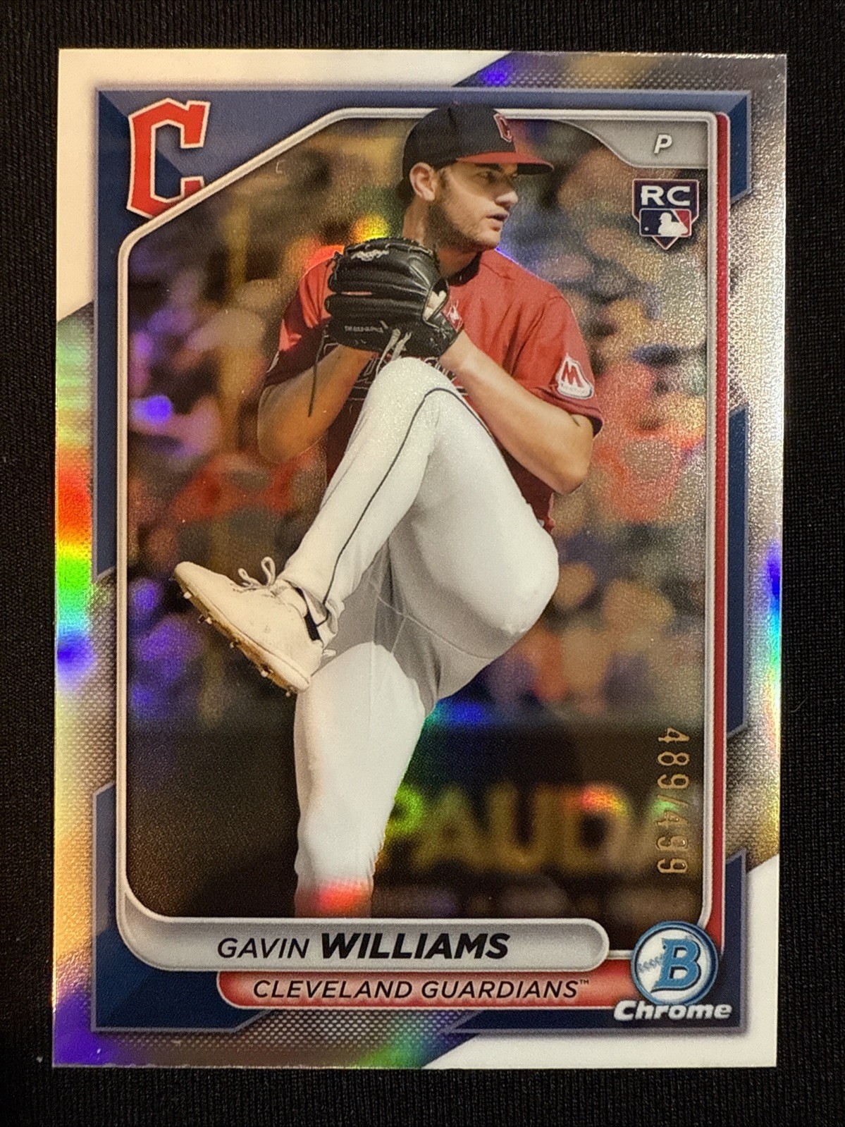 2024 Bowman Chrome Gavin Williams #77 Refractor Rookie Card #/499 Guardians RC