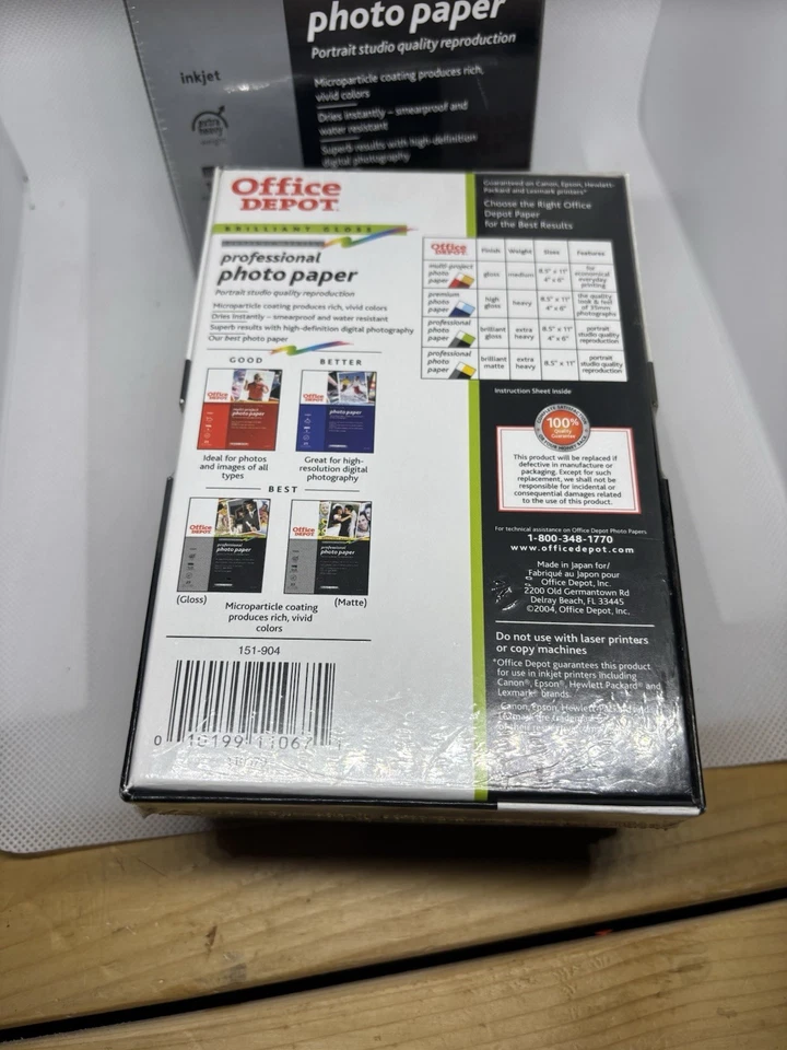 3 Office Depot Professional Photo Paper 100 Sheets Each Box 4x6 Brilliant Gloss - Image 3 of 4