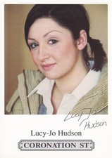 CORONATION ST.   SIGNED CAST CARD.     LUCY JO HUDSON    (KATY HARRIS)   2000's