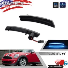 Smoke Lens Front LED Side Marker Lights Lamps Ice Blue For 2007-2016 MINI Cooper