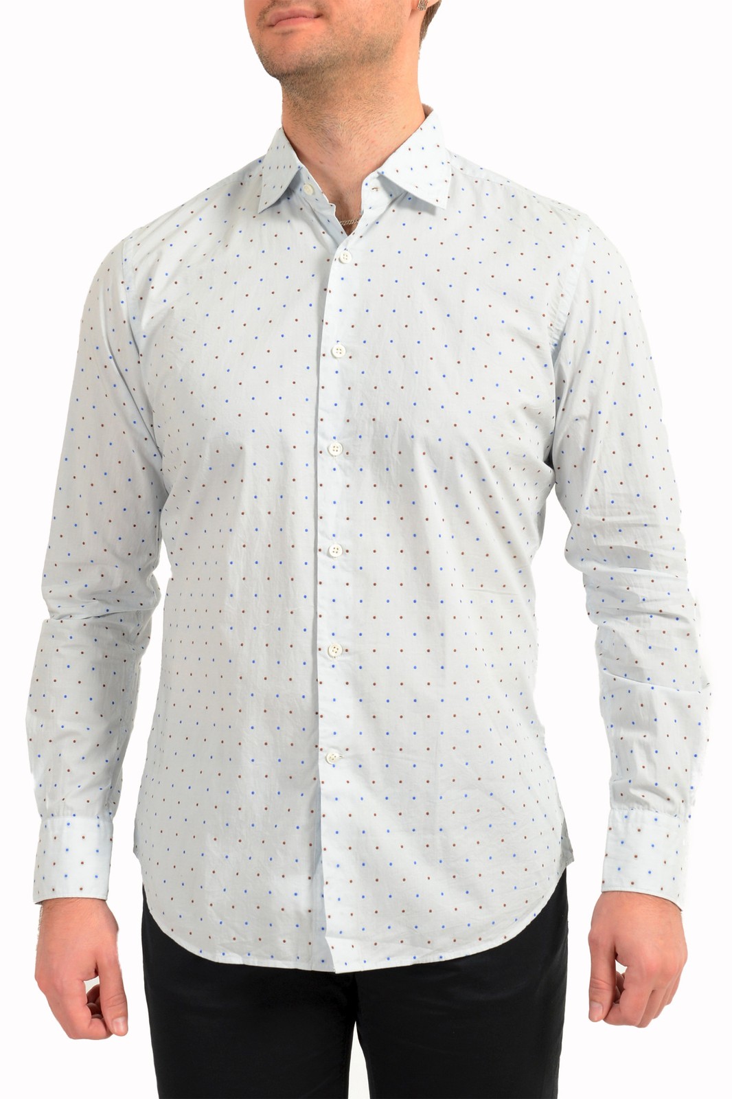 Рубашка Glanshirt - Многоцветная рубашка с длинным рукавом в горошек от бренда Slowear, размер US 16-41