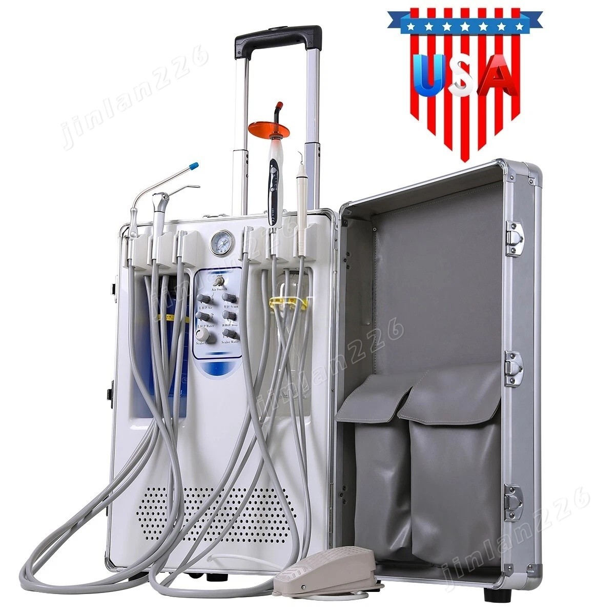 Portable Dental Delivery Unit Curing Light Scaler Air Compressor Suction System
