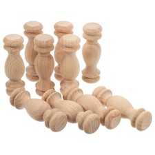 10 Pcs Unfinished Wood Baluster Posts For Furniture And Garden Decoration