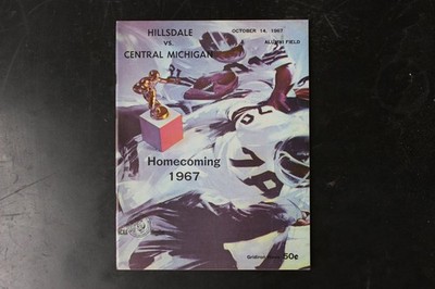 Hillsdale vs Central Michigan Homecoming 1967 Football Program Vintage