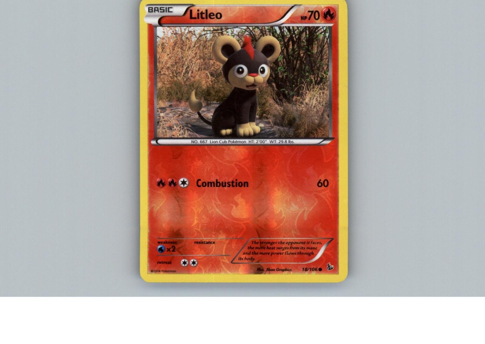 Litleo 18/106 Common Flashfire Pokemon Reverse Holo Near Mint