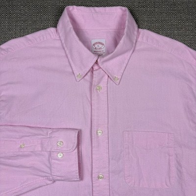 Brooks Brothers Men's Shirt XL Long Sleeve Pink Madison Fit 100% Cotton Flannel