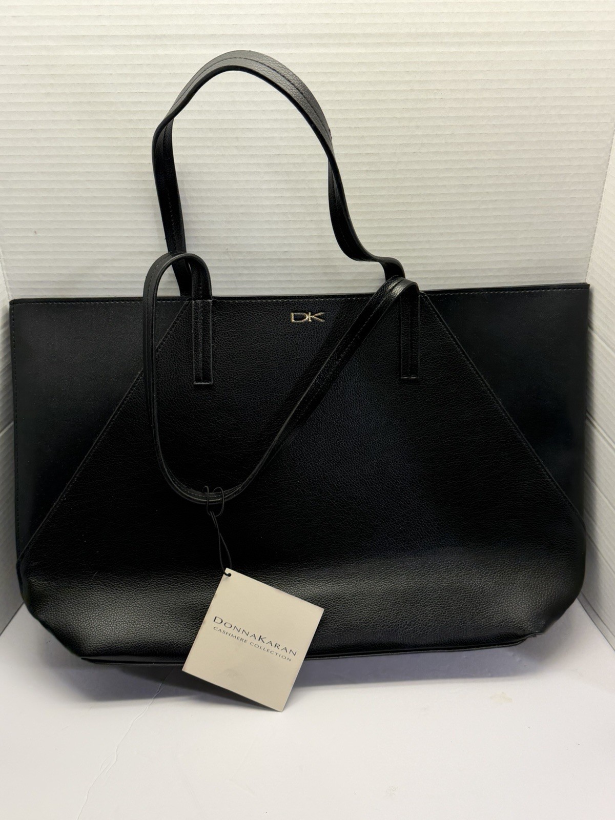 Donna Karan New York Large Black Tote Shopping Bag DKNY Cashmere Collection NWT