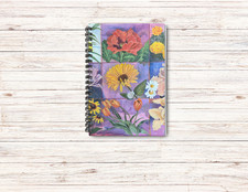 Watercolor Flowers Handmade 6x9 Spiral Journal Lined or To Do List 100 Pages