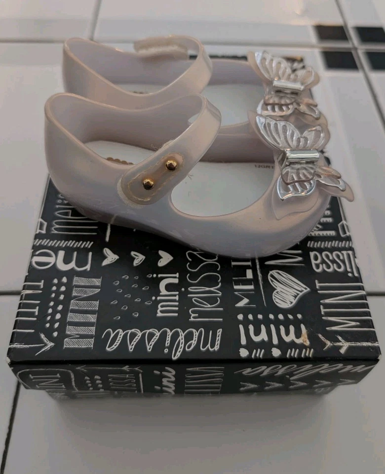 Mini Melissa Plata Mariposa Mary Jane Ultragirl Zapatos EE. UU. 5 Niño Pequeño Bebé Niñas Foto 4 de 4