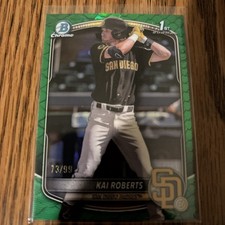 2025 Bowman Chrome #BCP-182 Kai Roberts Prospects Reptilian Green #/99