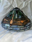Vintage 1970s 1980s 14” tiffany style stained glass lamp shade JUST THE SHADE