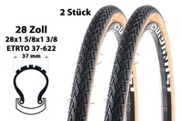 2 StüCk 28 Zoll Fahrrad Reifen 28X1.40 Trekking Gravel Bike 37-622 Mantel Beige