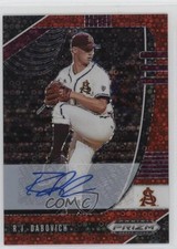 2020 Panini Prizm Draft Picks Red Donut Circle 96/99 RJ Dabovich Auto 0c2