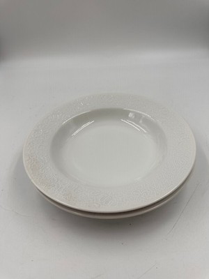 Hutschenreuther Arzberg Petra Weiß mit Relief, 2 x Suppenteller